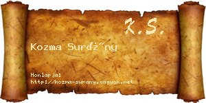 Kozma Surány névjegykártya