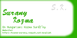 surany kozma business card